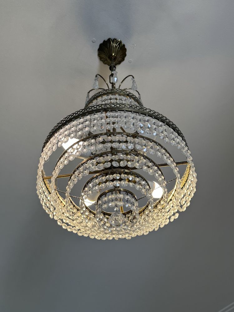 Lustre retrô com cristais – 35 cm diâmetro – 50 euros