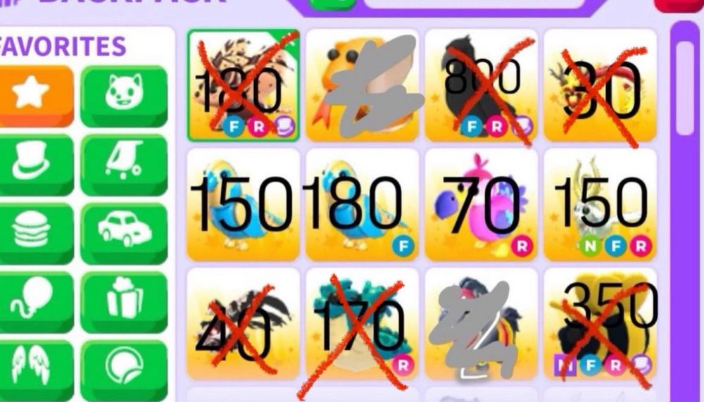 Пети з гри adopt me