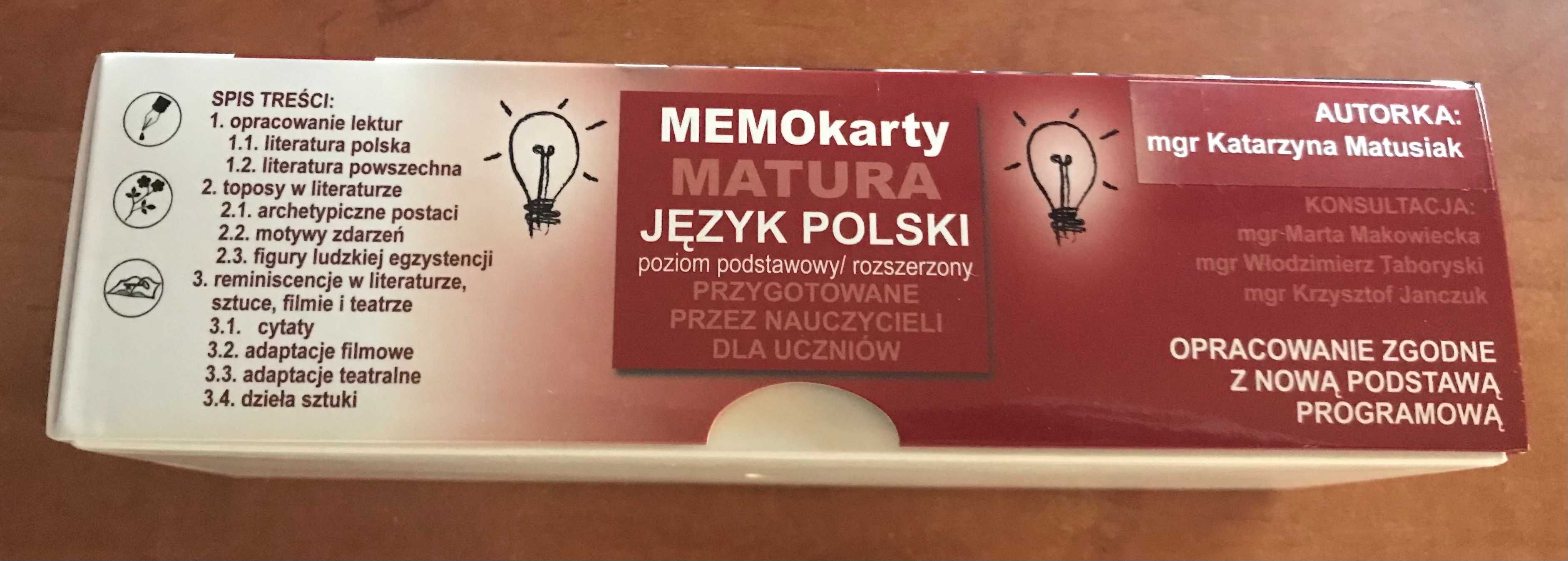 Memory Karty do nauki matura język polski