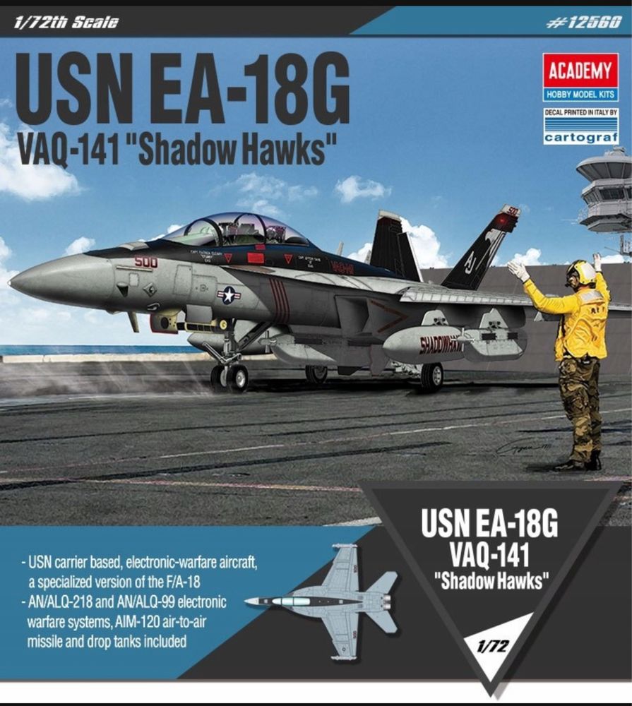 Academy 12560 samolot E/A-18G VAQ-141 Shadow Hawks model 1:72