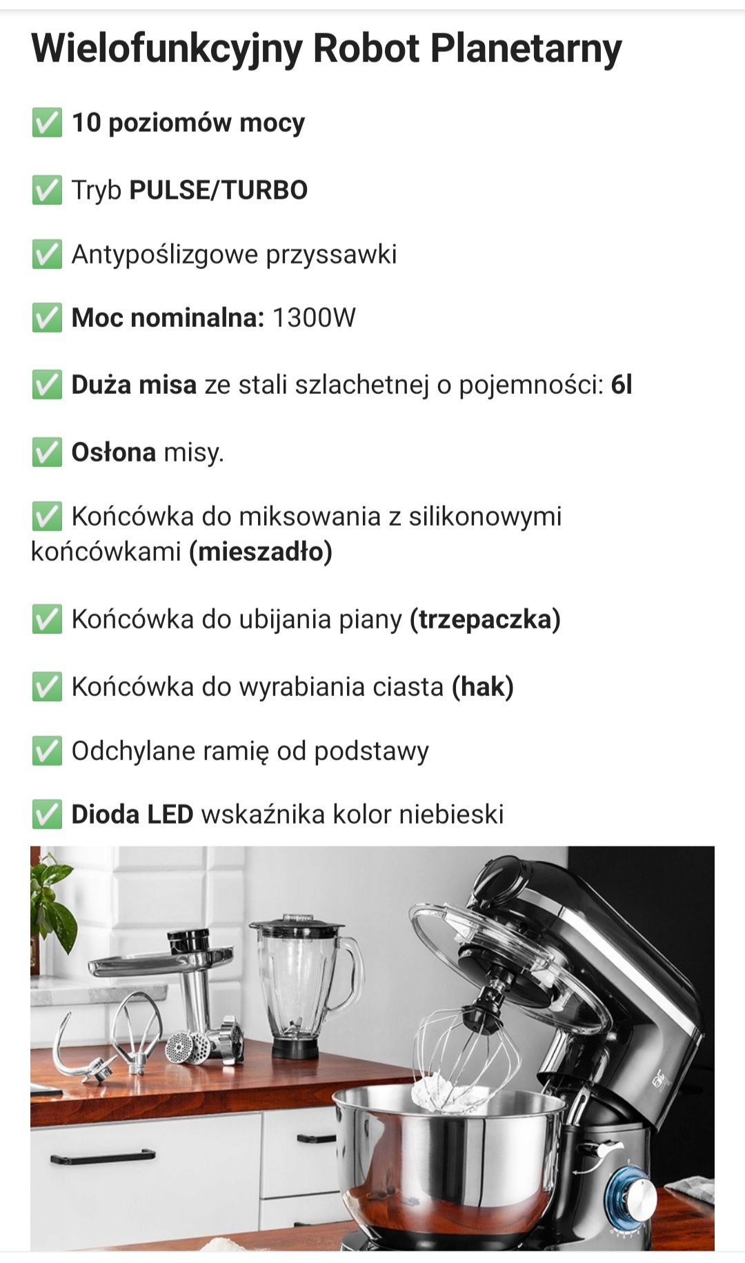 Robot kuchenny planetarny czarny