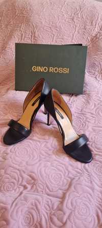 Gino Rossi 39 skóra czarne szpilki sandały