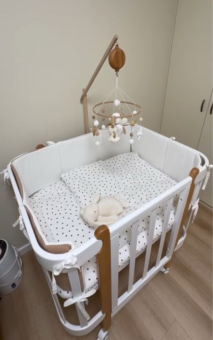 Ніка 5 в 1 біло-натуральна (70 см) з рухомою стінкою