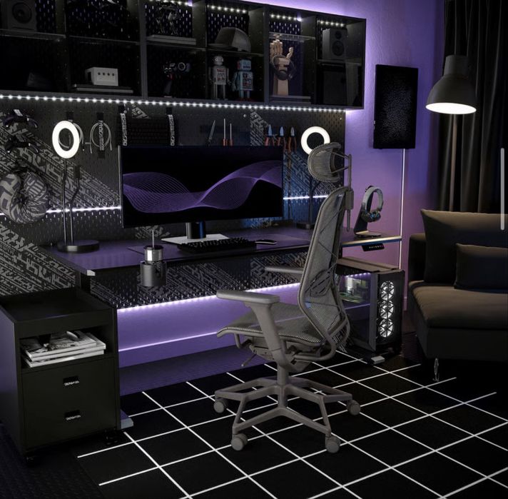 Krzesło gamingowe IKEA STYRSPEL – ciemnoszare, jak nowe, 4 miesiące