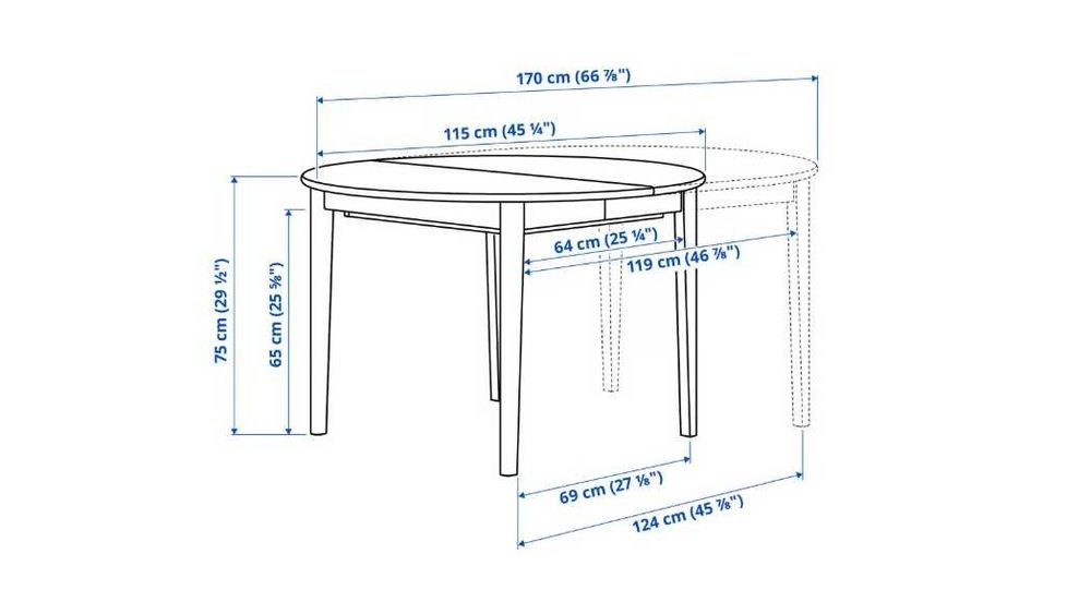 Mesa extensível, castanho faia/chapa, 115/170 cm - SKANSNÄS IKEA