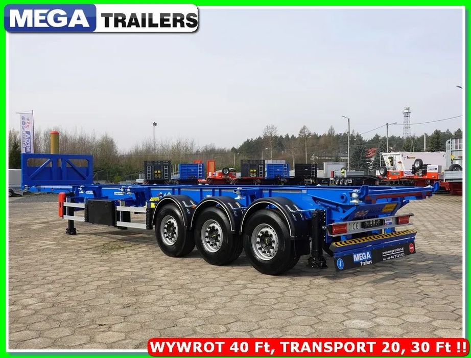 Mega 65 m³ wywrotka na kontener 40 Ft / do 44,0 T DMC zestawu !!!  Gotowa naczepa podkontenerowa z wywrotem 3 osie, zwiększone ładunki !