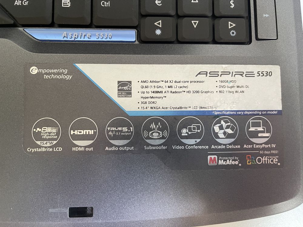 Acer Aspire 5530 ( Avariado)