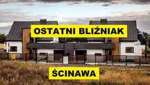 Bliźniak w cenie mieszkania, 5 arowa działka, Ścinawa