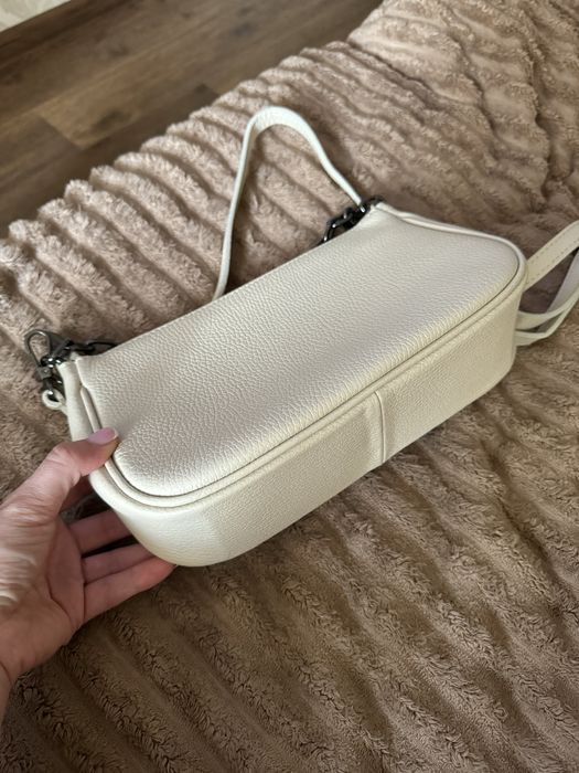 Сумка жіноча молочна шкіряна/кожанная