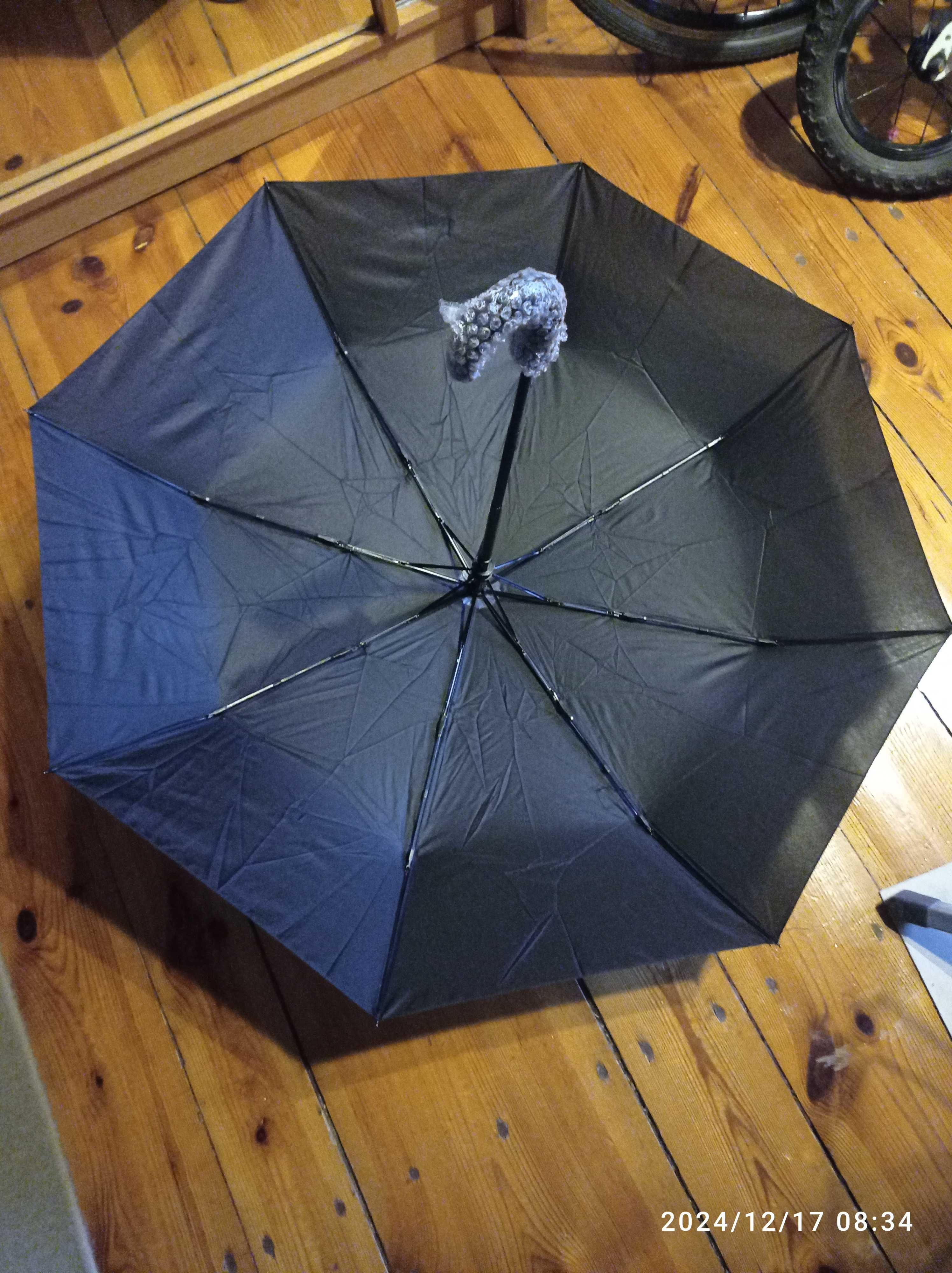 Parasol męski czarny pełny automat nowy
