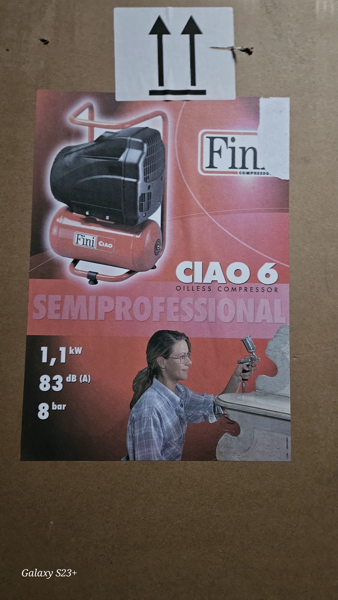 Kompresor bezolejowy FINI CIAO 6/1850 6 l 8 bar