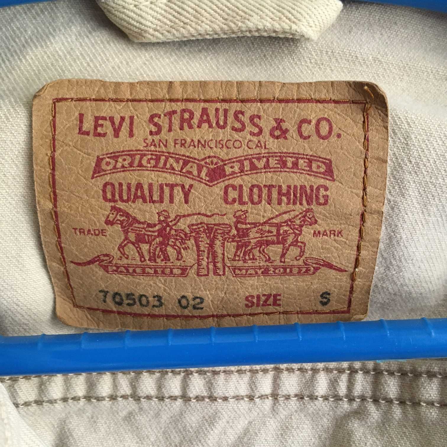 Blusão de ganga Levis vintage beje - tamanho S