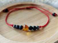 Bransoletka handmade BURSZTYN i kamienie naturalne