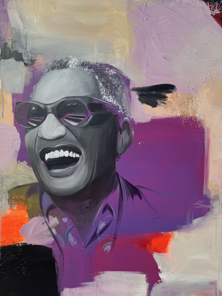 Pintura original sobre Ray Charles