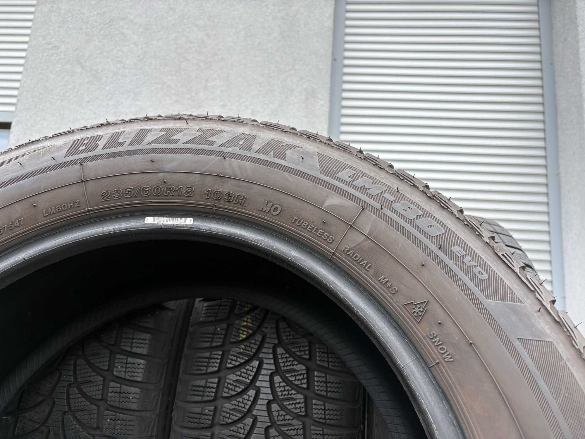 4szt zimowe 235/60R18 Bridgestone 7,5mm 2021r Z1316 POLEASINGOWE