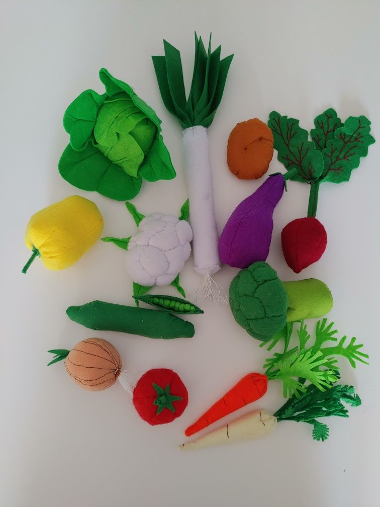 warzywa z filcu duży zestaw zabawkowe jedzenie