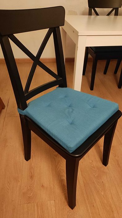 Conjunto 4 Cadeiras de mesa pretas IKEA