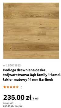 Podłoga drewniana deska trójwarstwowa Dąb family 1-lamelowa lakier mat