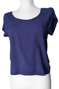 Niebieski wiskozowy T-shirt damski H&M rozmiar XS