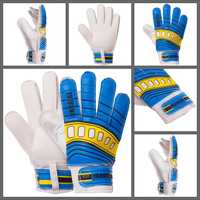Перчатки вратарские UKRAINE,р-р 4-8, голубые -желтые, детские,взрослые