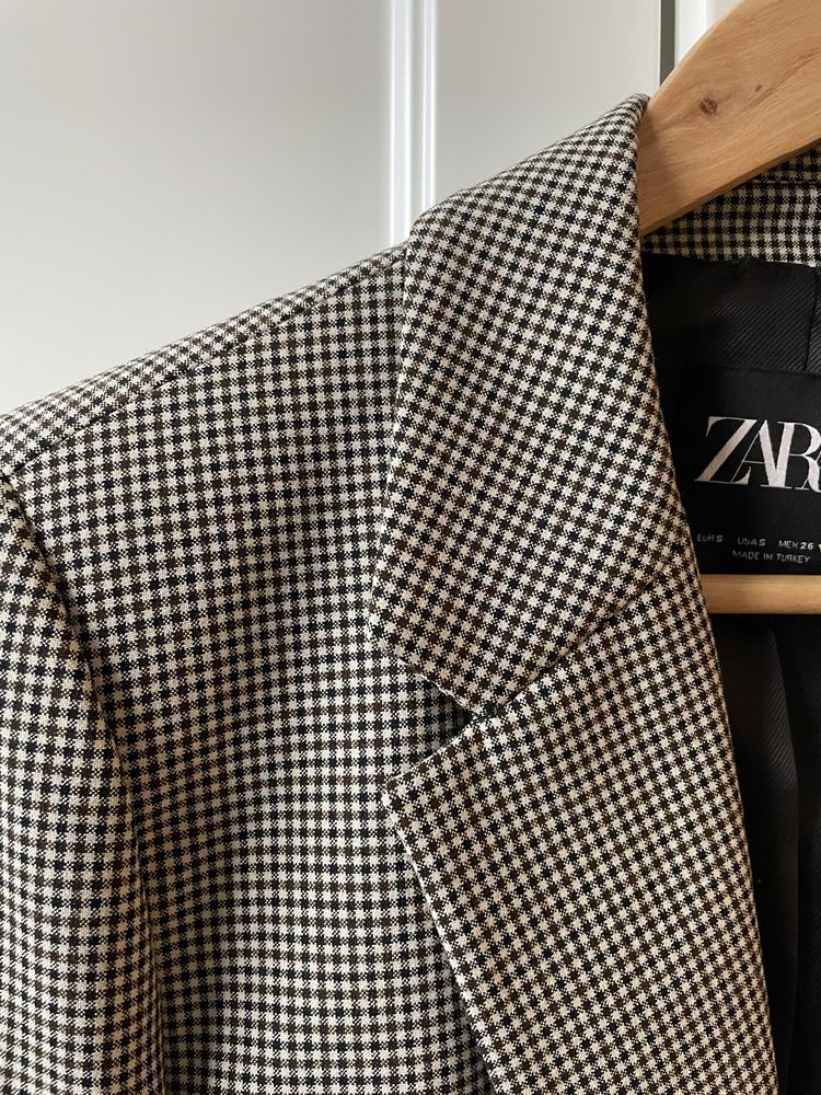 Marynarka Zara w drobną kratkę r. 38