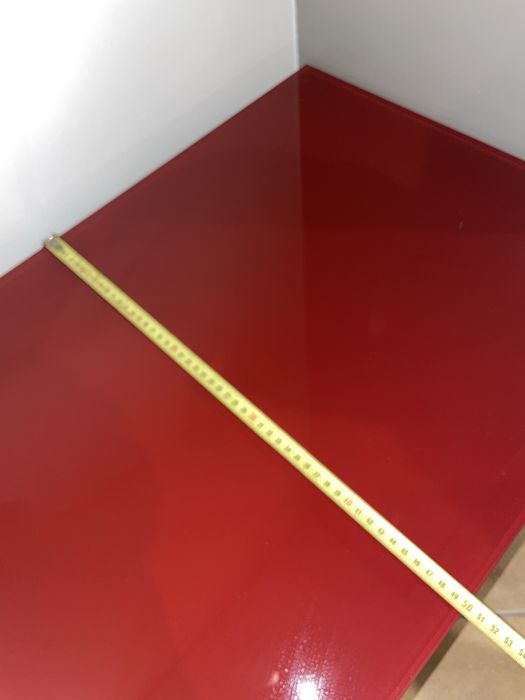 Móvel TV em vidro temperado (vermelho/preto) e pedra/preto brilhante