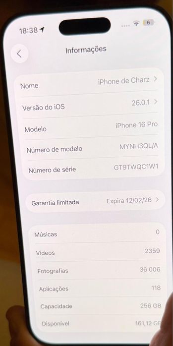 iPhone 16 Pro 256GB Preto — Em Bom Estado