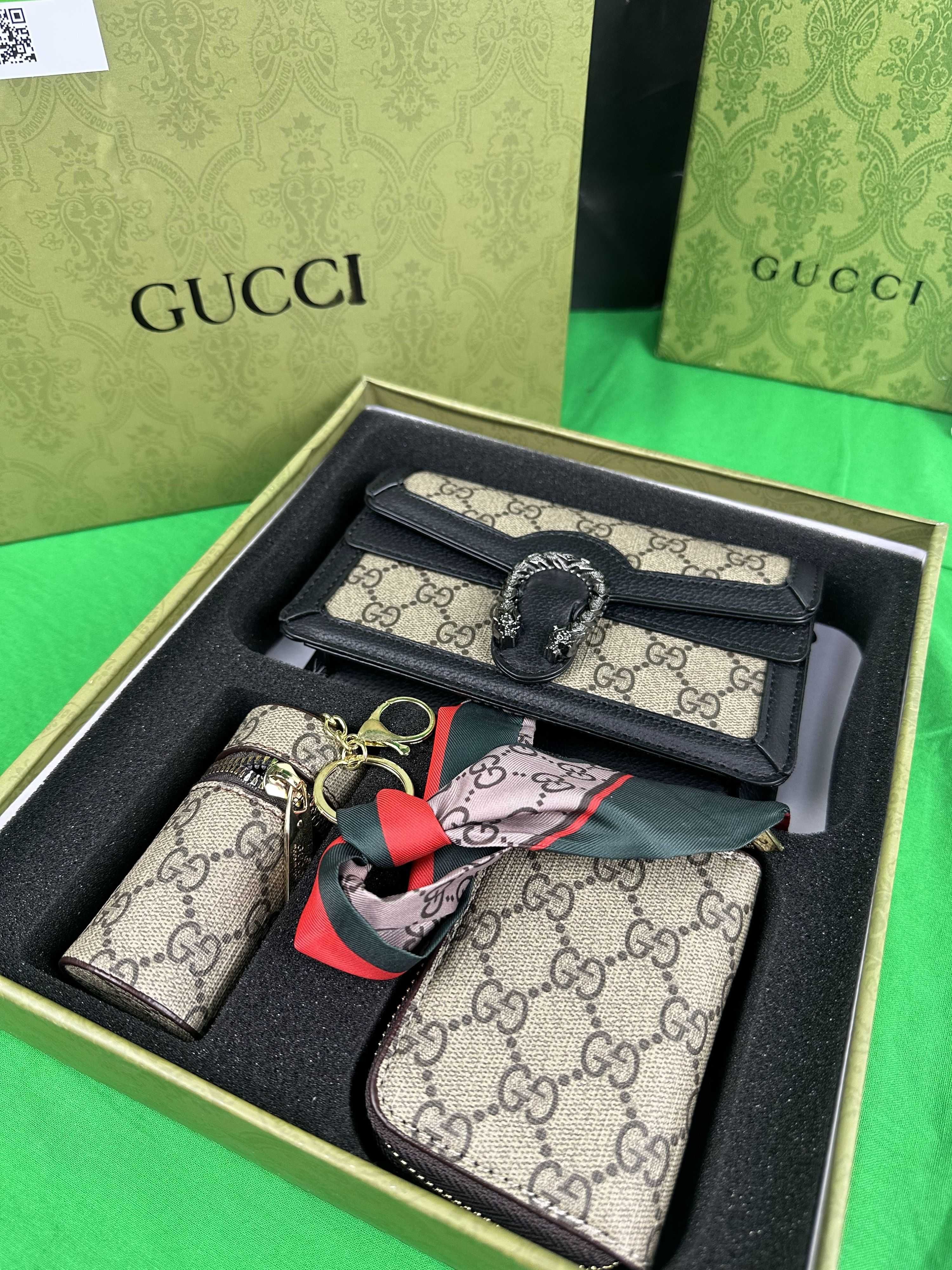 Komplet Gucci Torebka damska monogram pelne logowanie kuferek