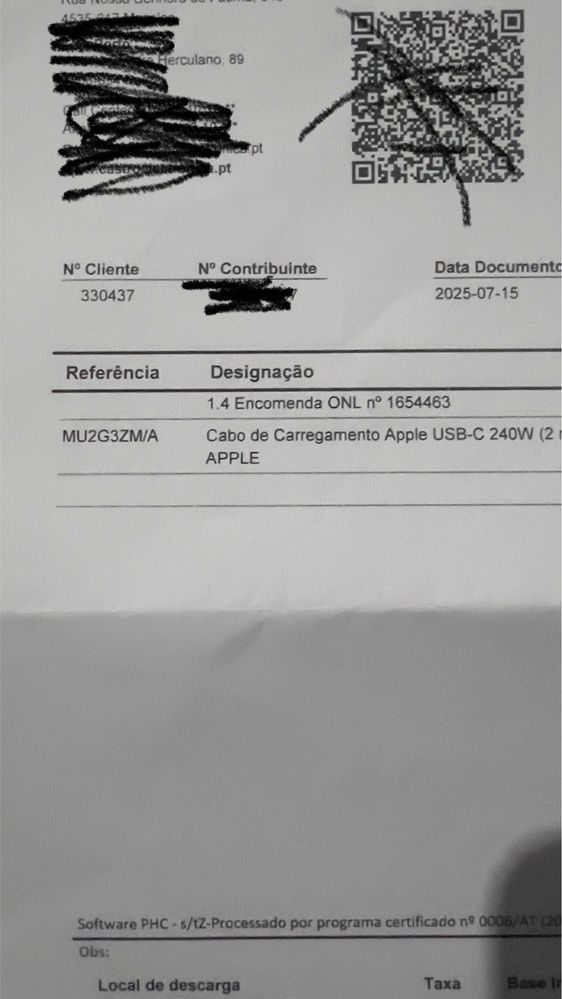 Cabo original apple 2mts novo  c/fatura