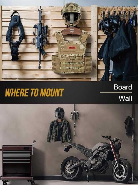 Suporte de parede para capacete, casaco e luvas motociclisto, ciclismo