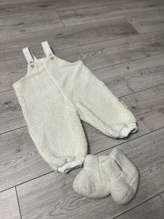 Дитячий комбінезон тедді, штани тедді, білий комбінезон