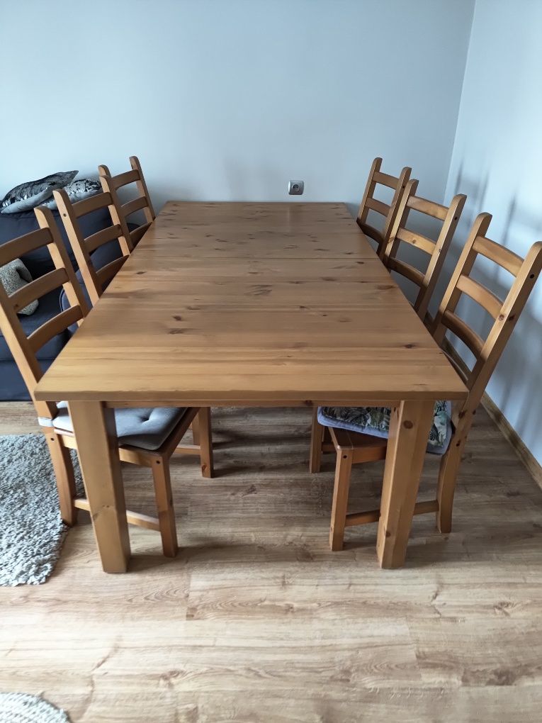 Stol rozkladany z 6 krzesłami ikea