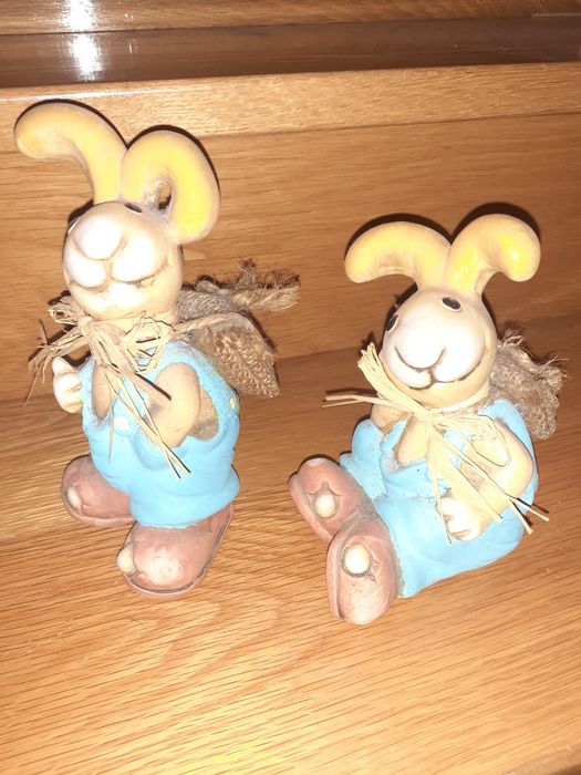 Decoração 2 figuras em barro em bom estado