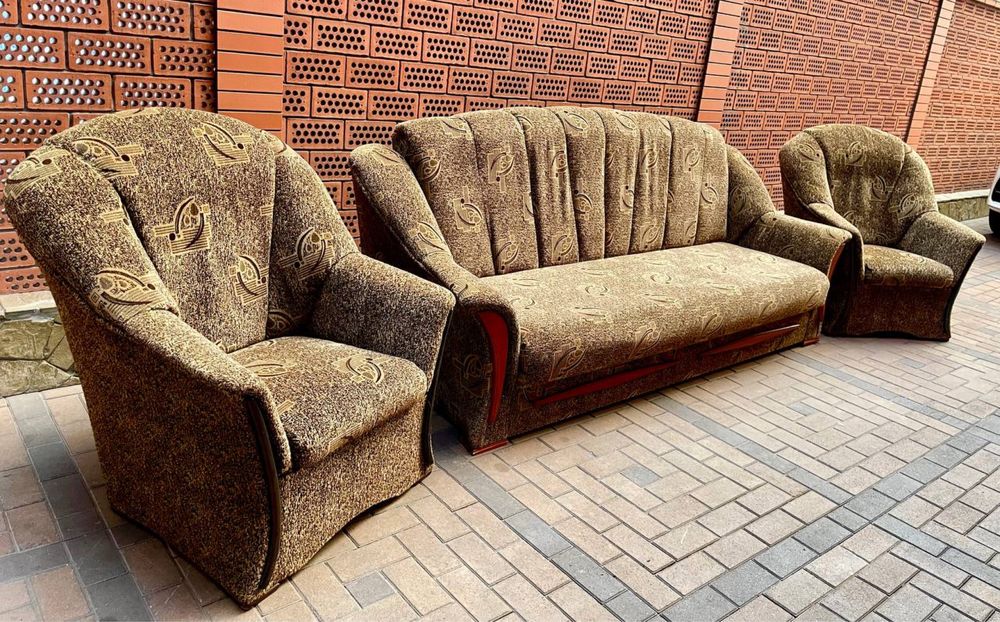 Комплект м'яких меблів "Лорд": диван-ліжко + 2 крісла Західна Україна