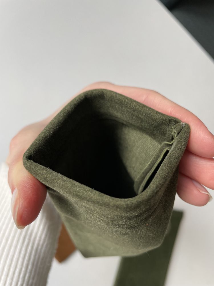 Vintage etui futerał na okulary brązowy khaki zielony