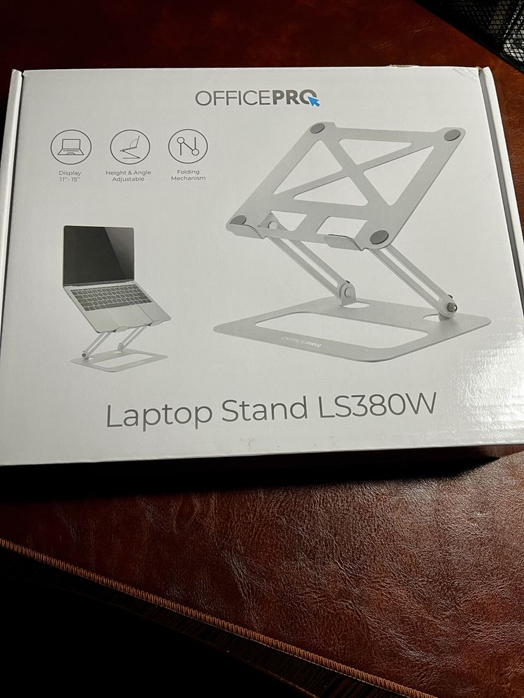 Алюминиевая белая подставка Officepro (LS380W) под ноутбук, планшет