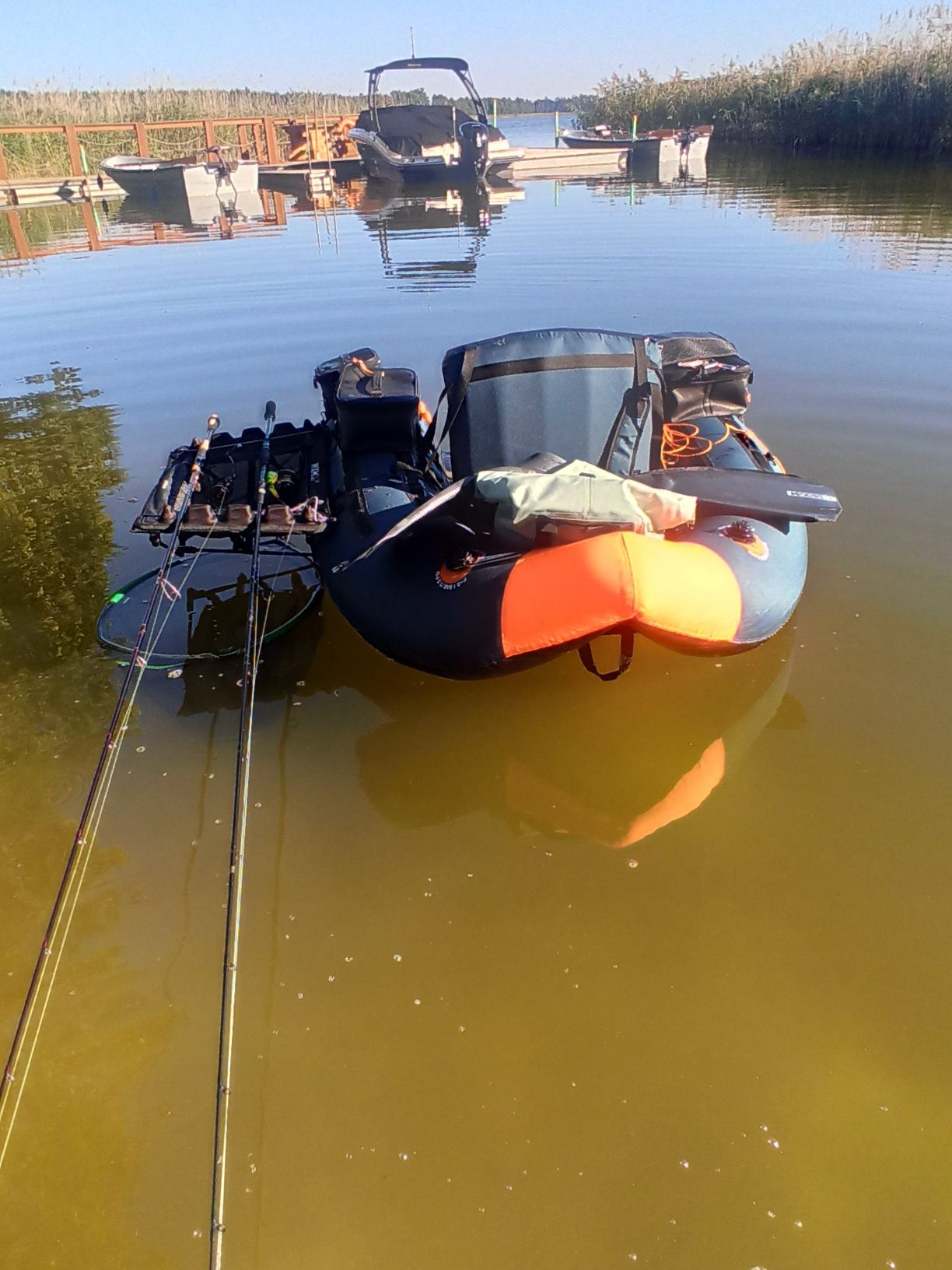 Belly boat, pływadełko wędkarskie super zestaw