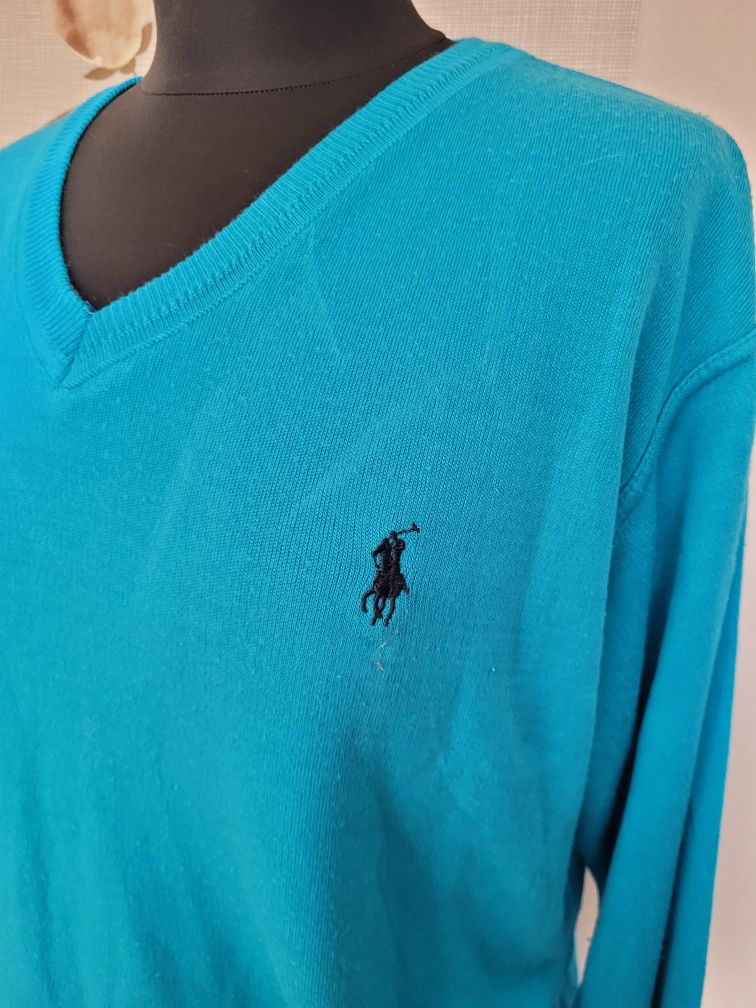 Cienki wiosenny sweter polo Ralph Lauren