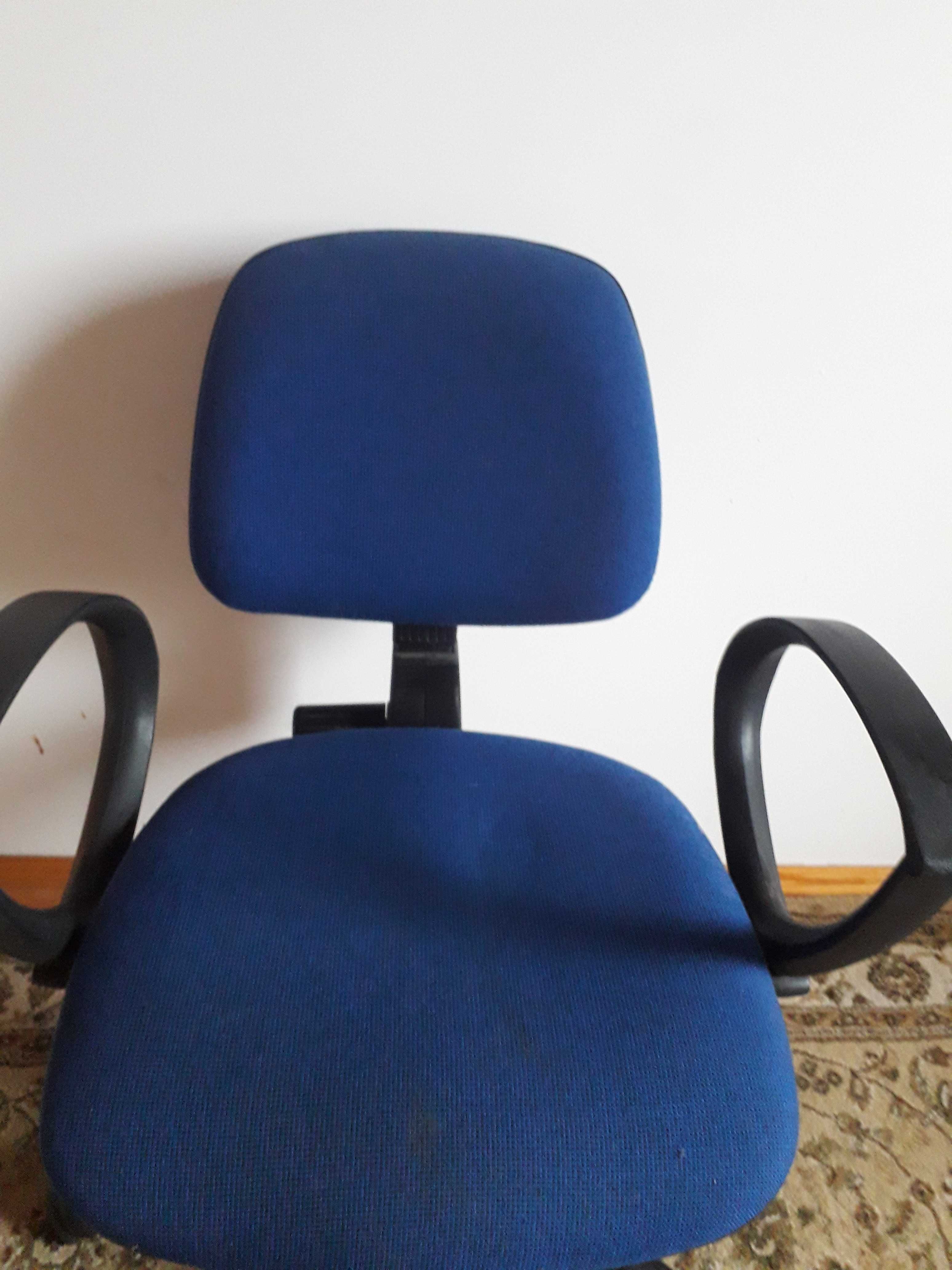 Niebieski Fotel obrotowy do biurka, krzesło biurowe