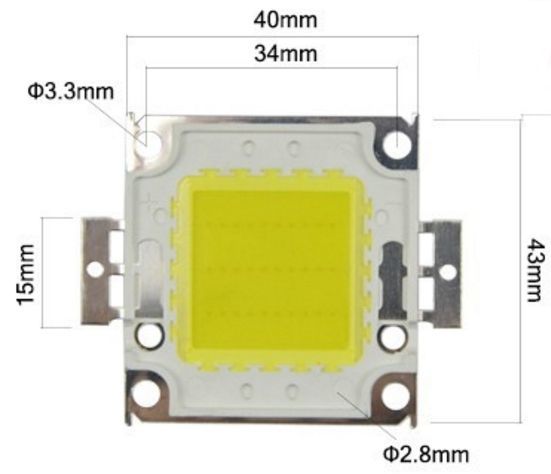 50W LED Chip MODUŁ COB Biały Mocna akwarium