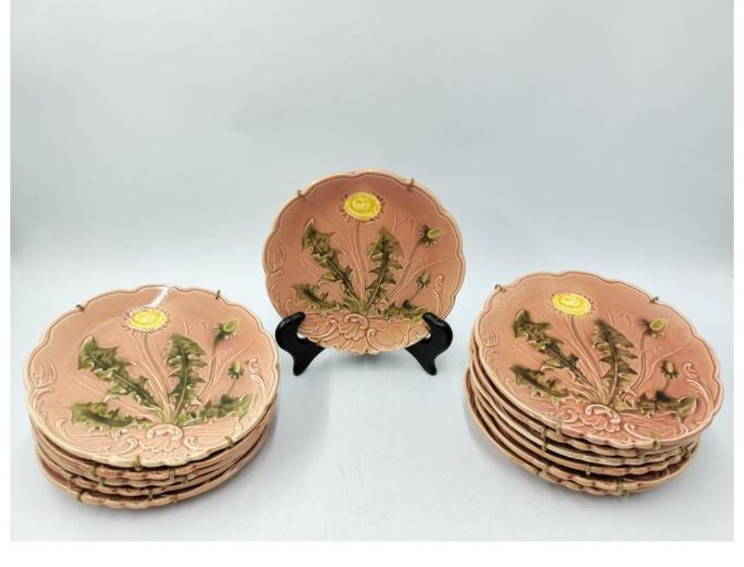Oryginalny, majolikowy talerz  z przełomu XIX i XX w.  Zeller Keramik