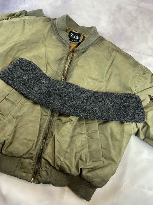 Zara MA-1 Bomber Jacket Khaki Washed Новий Бомбер Зара Л розмір