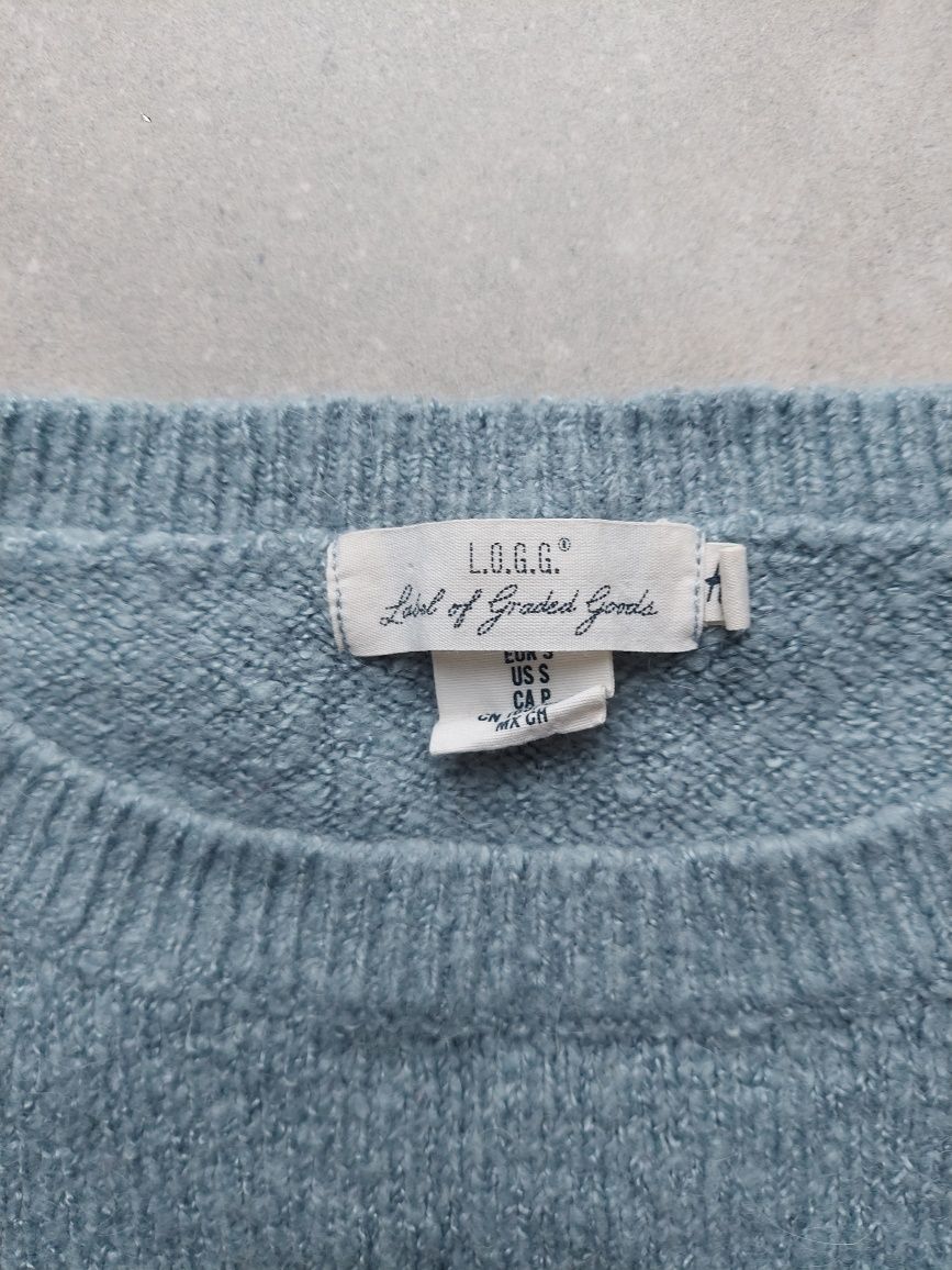 Szaroniebieski sweter H&M rozmiar S dodatek wełny ciepły na zime