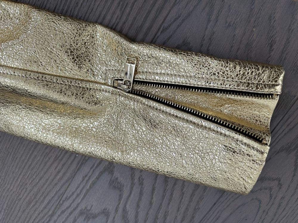 M Michael Kors złota kurtka ramoneska oryginalna skóra naturalna