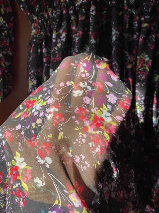 Розкішна довга шифонова квіткова сукня міді плаття ZARA