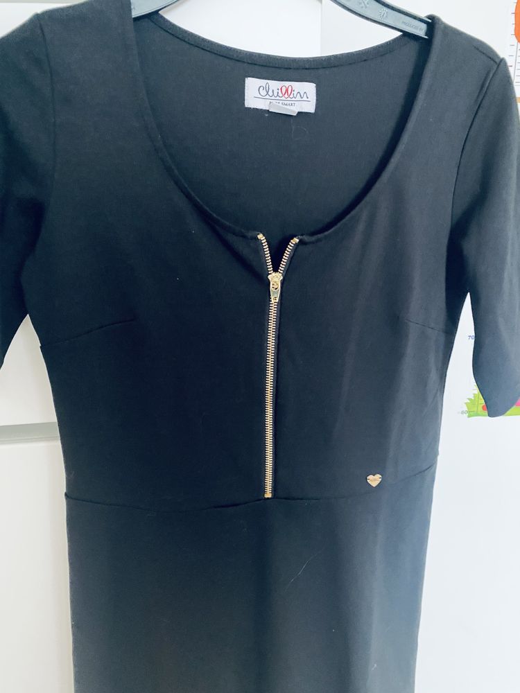 Czarna sukienka Cropp s/m zloty zamek