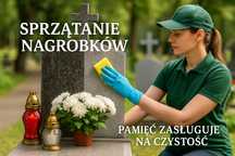 Czyszczenie nagrobków. Obsługa czystości nagrobków. Mycie nagrobków