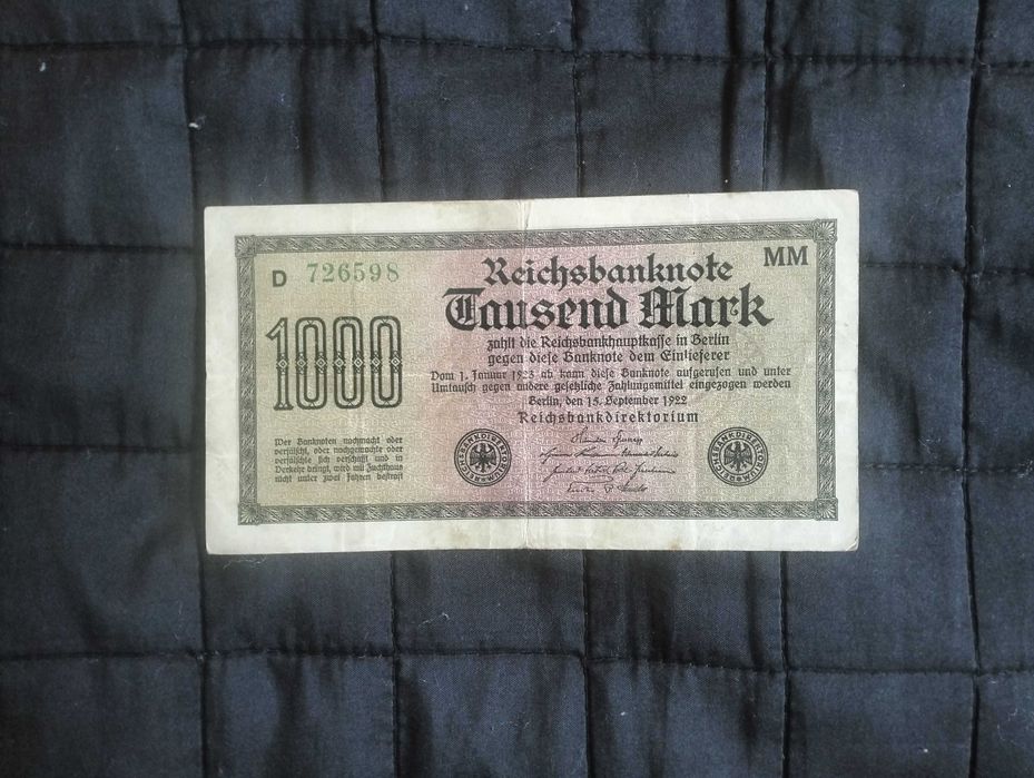 1000 marek niemieckich 1922, Niemcy, banknot