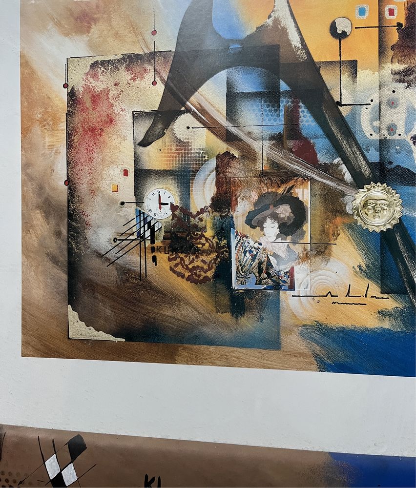 Abstrakcja - wielka grafika Claus Schenke 1970r limitowana 83x62