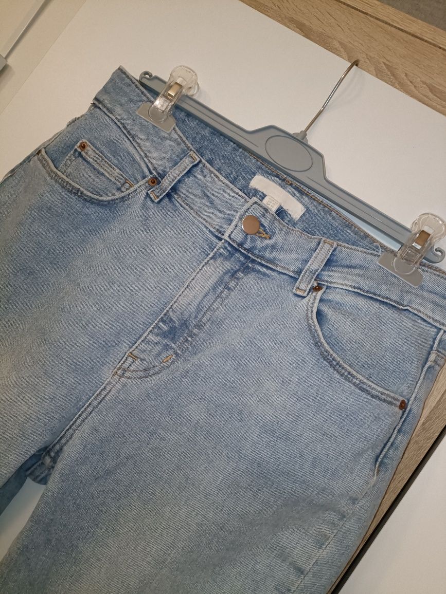 Spodnie jeansowe wysoki stan h&m 42